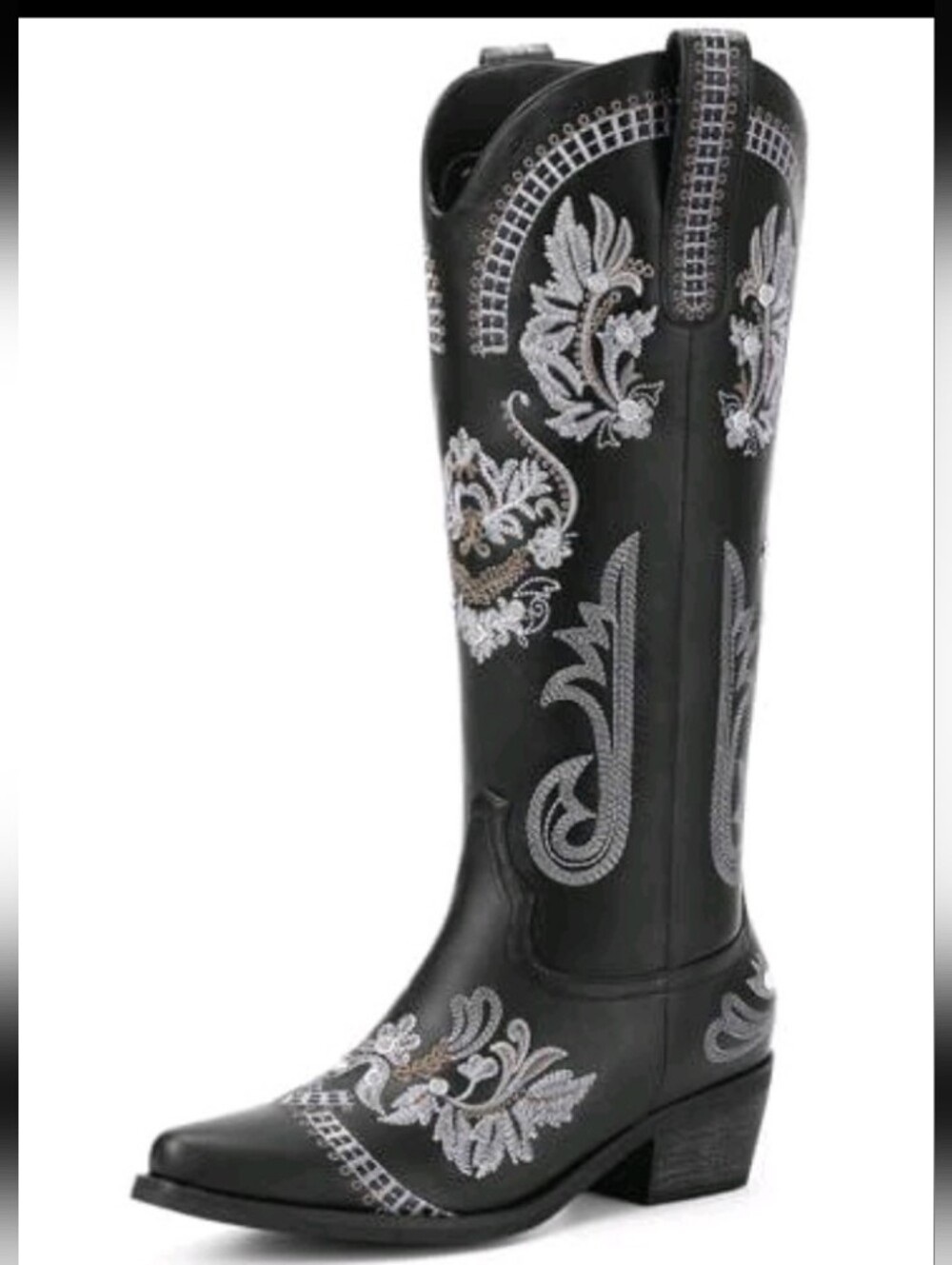 Pasuvo Western Embroidered Knee-High Women's Boot